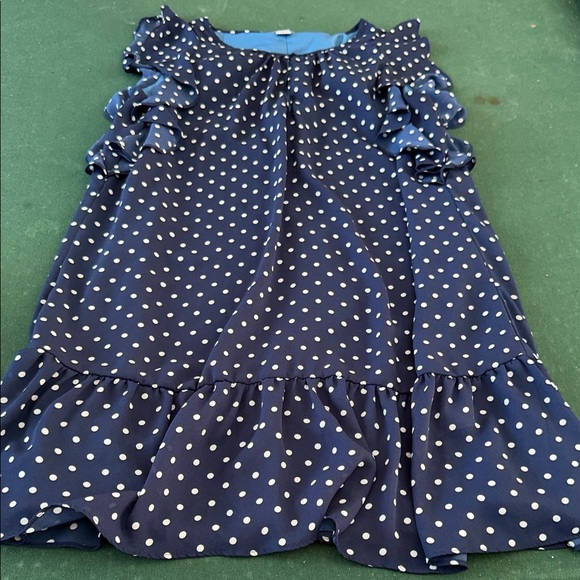 J. Crew Navy and White Polka Dot A-Line Skirt - Picture 1 of 7